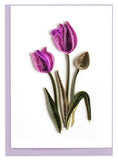 Quilled Purple Tulip Gift Enclosure Mini Card
