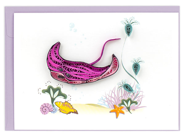 Quilled Stingray Gift Enclosure Mini Card