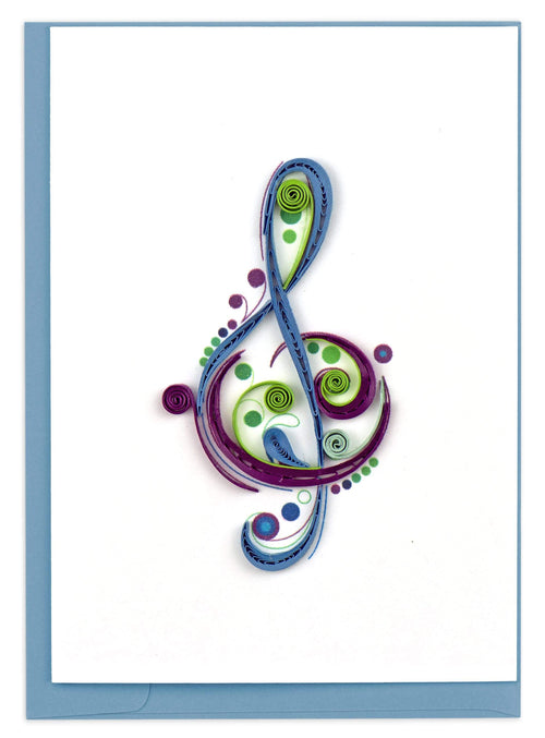 Quilled Treble Clef Gift Enclosure Mini Card