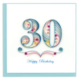 Quilled 30th Birthday Card