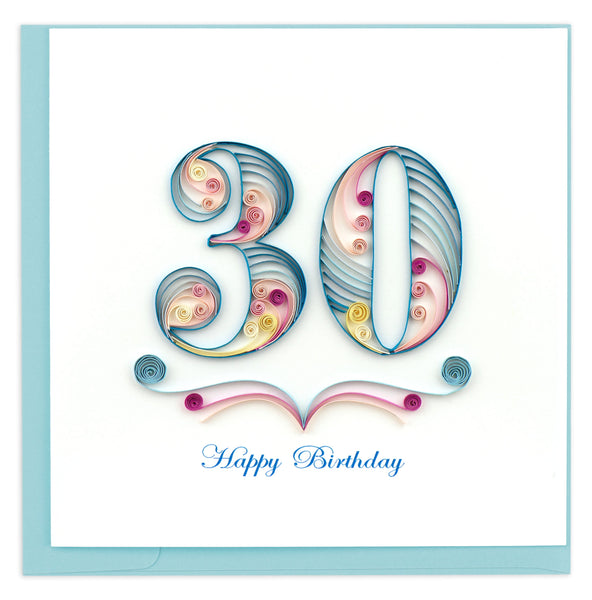 Handcrafted 30th Birthday Card | Quilling Card¨