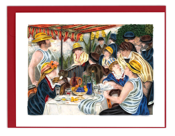 quilled greeting card recreating  The Luncheon of the Boating Party