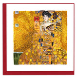 quilled greeting card recreating The Lady in Gold by Gustav Klimt