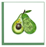 Blank Quilled Card of a Green Avocado cut in half