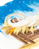 Quilled Baby Jesus in Manger Christmas Card