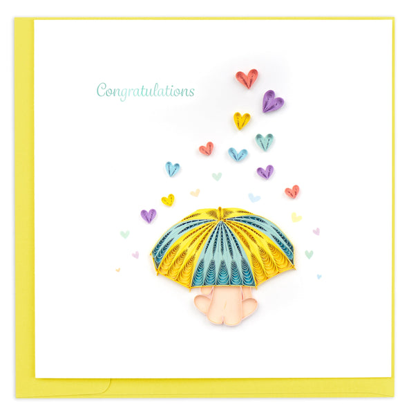 Quilled Baby Shower Hearts Greeting Card