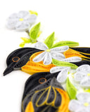 Detail shot of Quilled Baltimore Oriole Card