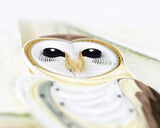 Detail shot of Quilled Barn Owl Card