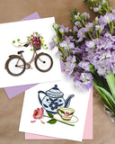 Quilled Bicycle with Flower Basket Greeting Card