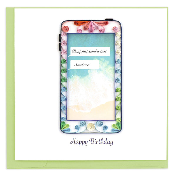 Quilled Birthday Phone Greeting Card