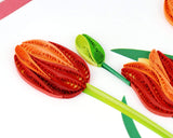 Quilled Birthday Tulips Greeting Card
