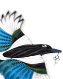 Detail shot of Quilled Black-Billed Magpie Card