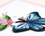 Detail shot of Quilled Blue Butterfly Card