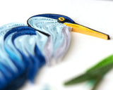 Detail shot of Quilled Blue Heron Card