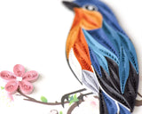 Detail shot of Quilled Bluebird Card