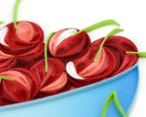 Detail shot of Quilled Bowl of Cherries Greeting card