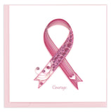 Quilled Breast Cancer Ribbon Greeting Card