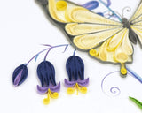 Detail shot of Quilled Butterfly & Bluebells Birthday Card