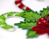 Detail shot of Quilled Candy Cane Christmas Card