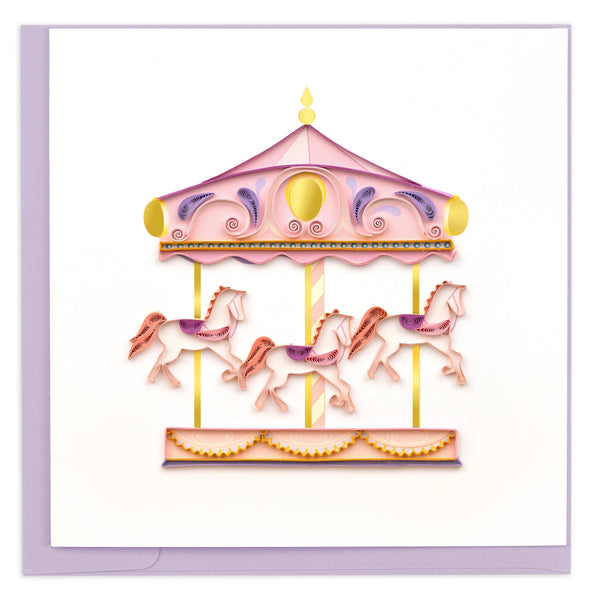 Carousel, horses, ride, pastels