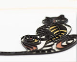 Detail shot of Quilled Cat Silhouette Card