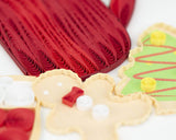 Detail shot of quilled Christmas Cookies Greeting Card