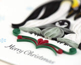 Detail shot of Quilled Christmas Penguin Family Card