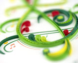 Detail shot of Quilled Christmas Song Card