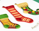 Quilled Christmas Stockings Greeting Card