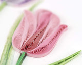 Detail shot of Quilled Colorful Tulips Greeting Card