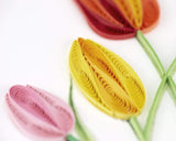 Detail shot of Quilled Colorful Tulips Greeting Card