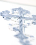 Detail shot of Quilled Cross & Rosary