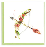 Blank Quilled Card of a decorative cupid's arrow