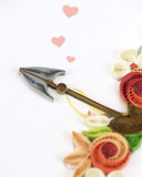 Detail shot of Quilled Cupid's Arrow Greeting Card