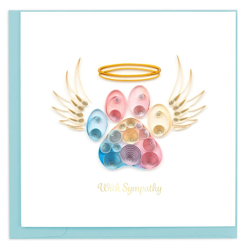 Quilled colorful dog paw "With Sympathy"