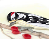 Detail shot of Quilled Downey Woodpecker Card