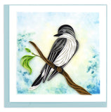 Blank Quilled Card of a Eastern Kingbird perched on a branch