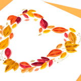 Quilled Fall Foliage Heart Greeting Card