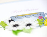 Detail shot of Quilled Feel Better Card