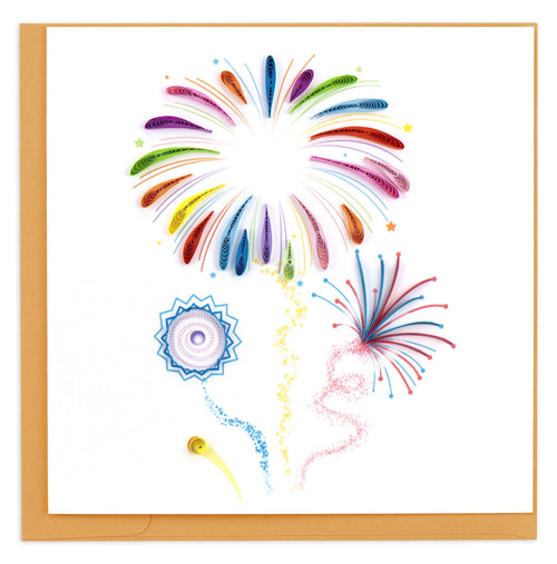 Quilled Fireworks Greeting Card