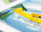 Detail shot of Quilled Float Plane Card