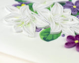 Detail shot of Quilled Flower Sympathy Card