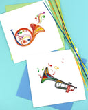 Quilled French Horn Greeting Card