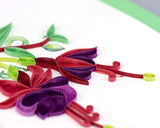 Detail shot of Quilled Fuchsia Card