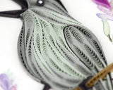 Detail shot of Quilled Gray Catbird Greeting Card