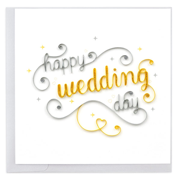 Written out in quilling, Happy Wedding Day