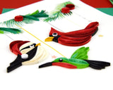 Quilled Holiday Bird Ornament Greeting Card