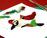 Quilled Holiday Bird Ornament Greeting Card