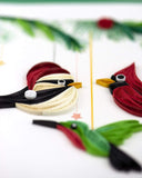 Detail shot of Quilled Holiday Bird Ornament Card