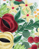Detail shot of quilled Holiday Bouquet Greeting Card